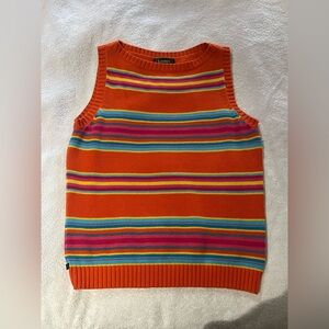 Ralph Lauren Colorful Striped Sleeveless Sweater size Small 100% cotton